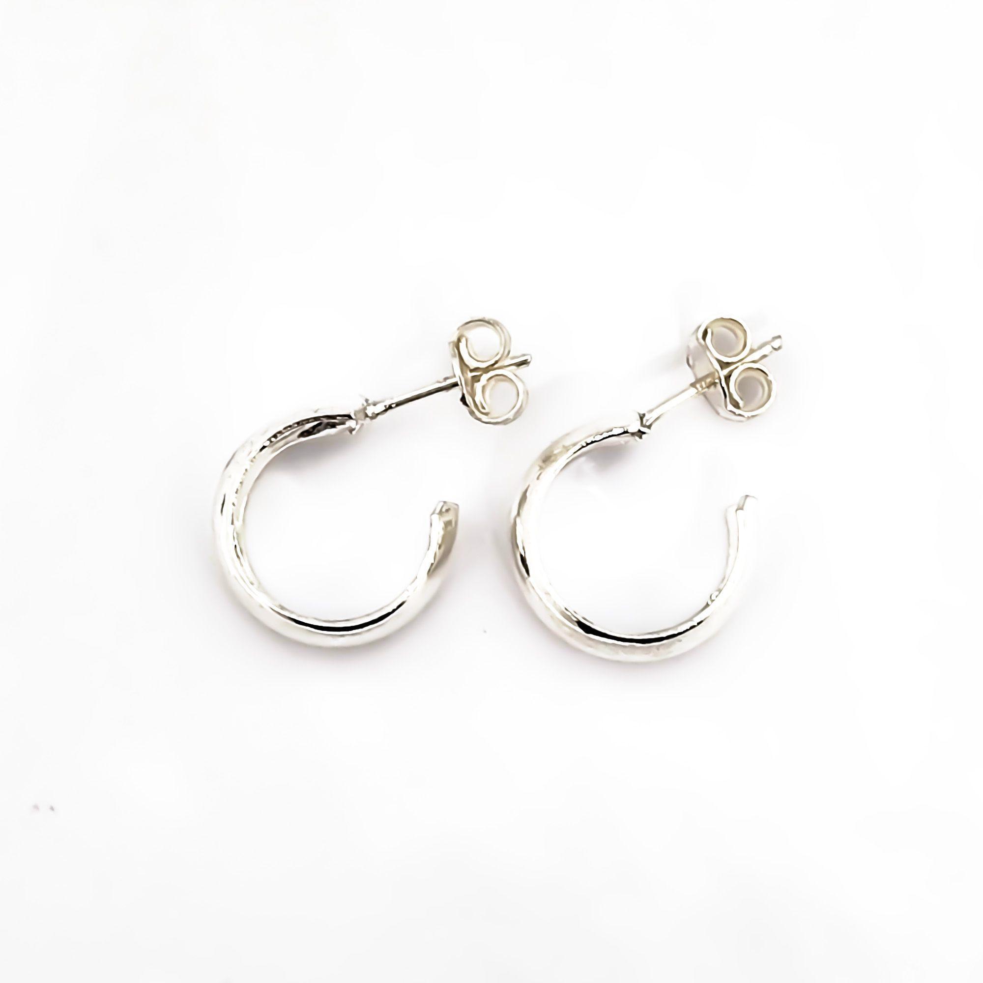 Aros Argollas Bote Pequeña 14mm Plata Fina 925-2