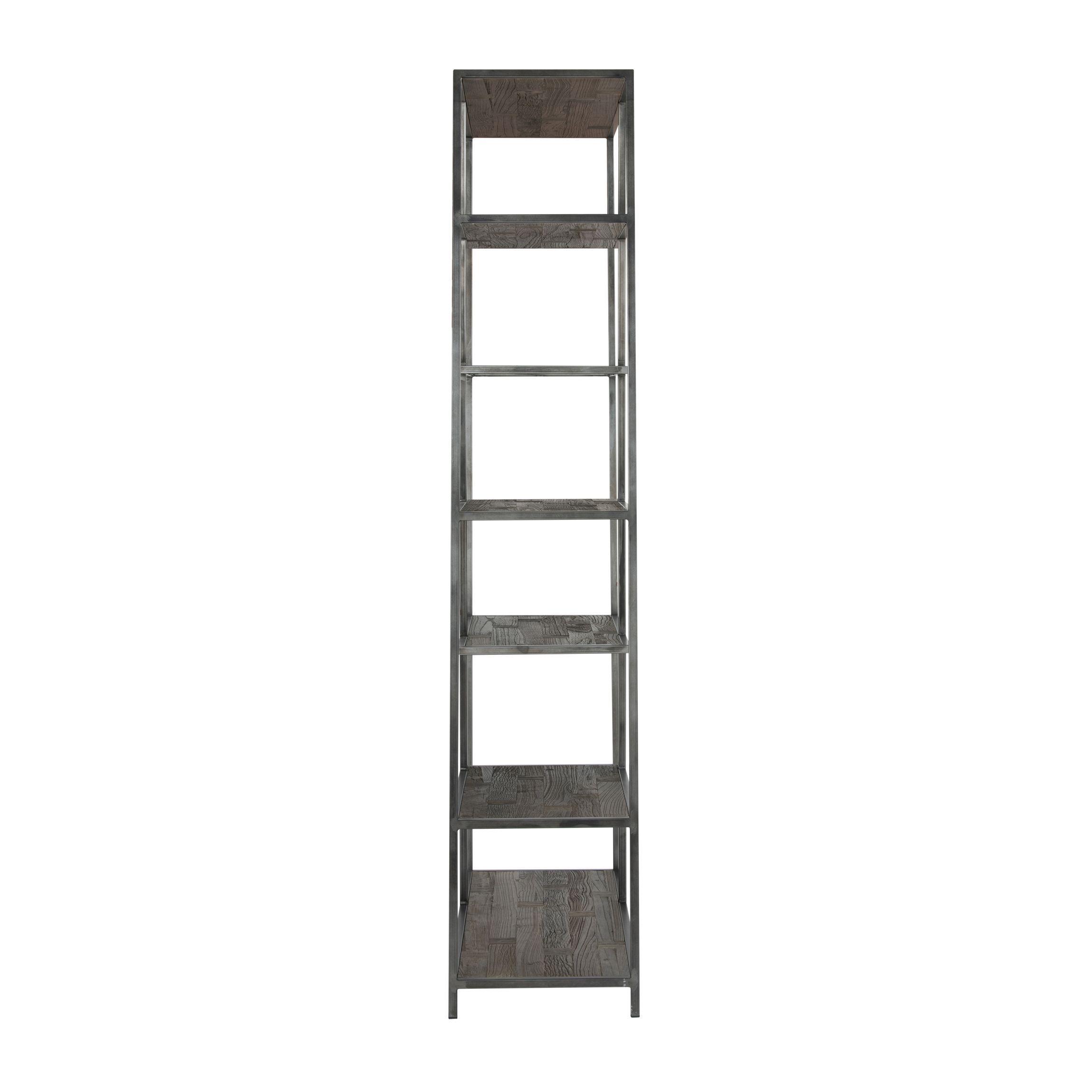 Vitrina Statu madera de olmo y acero color negro.-2
