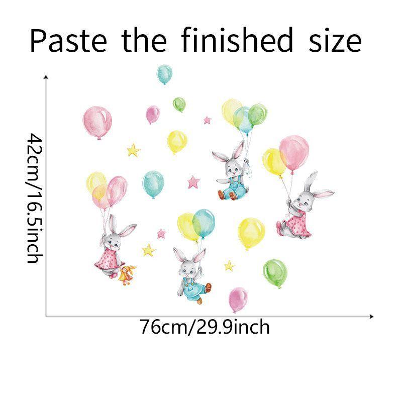 Conejos y globos | Vinilo sticker pared-3