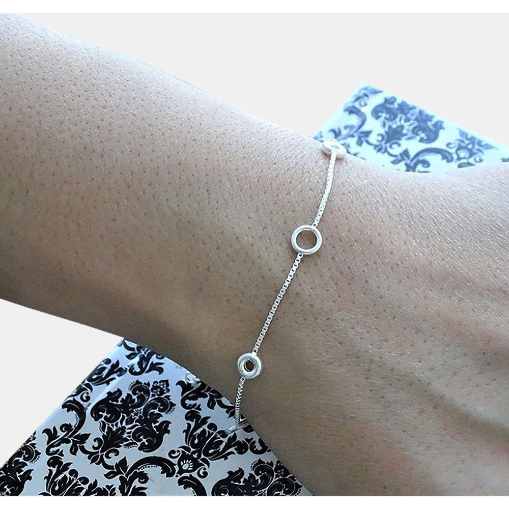 Pulsera de Plata Fina 925 Mini Aros - Mabelita-2
