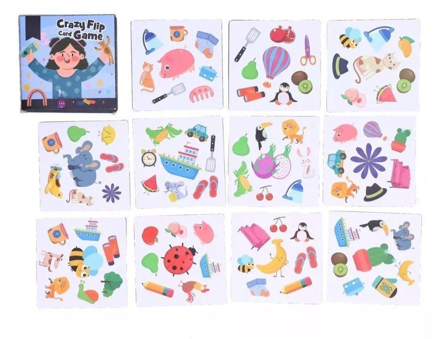Cartas Spot It Crazy Flip Card Game Similitudes Juego Imagen-5