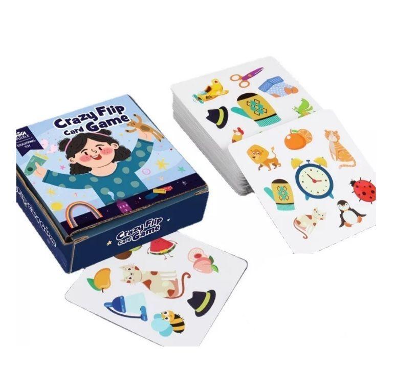 Cartas Spot It Crazy Flip Card Game Similitudes Juego Imagen-0