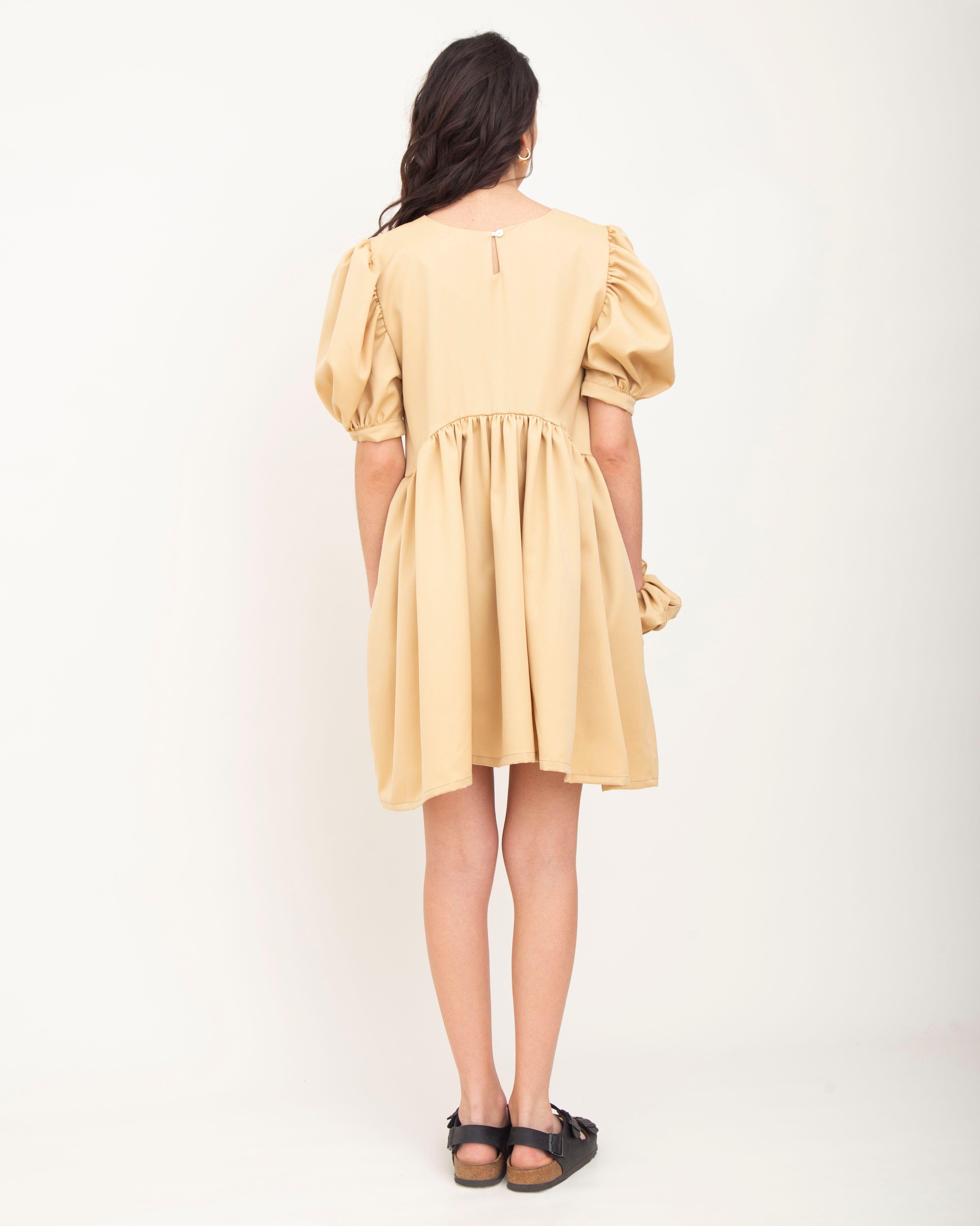 Puffy Dress Munay Sisters Short Beige-2