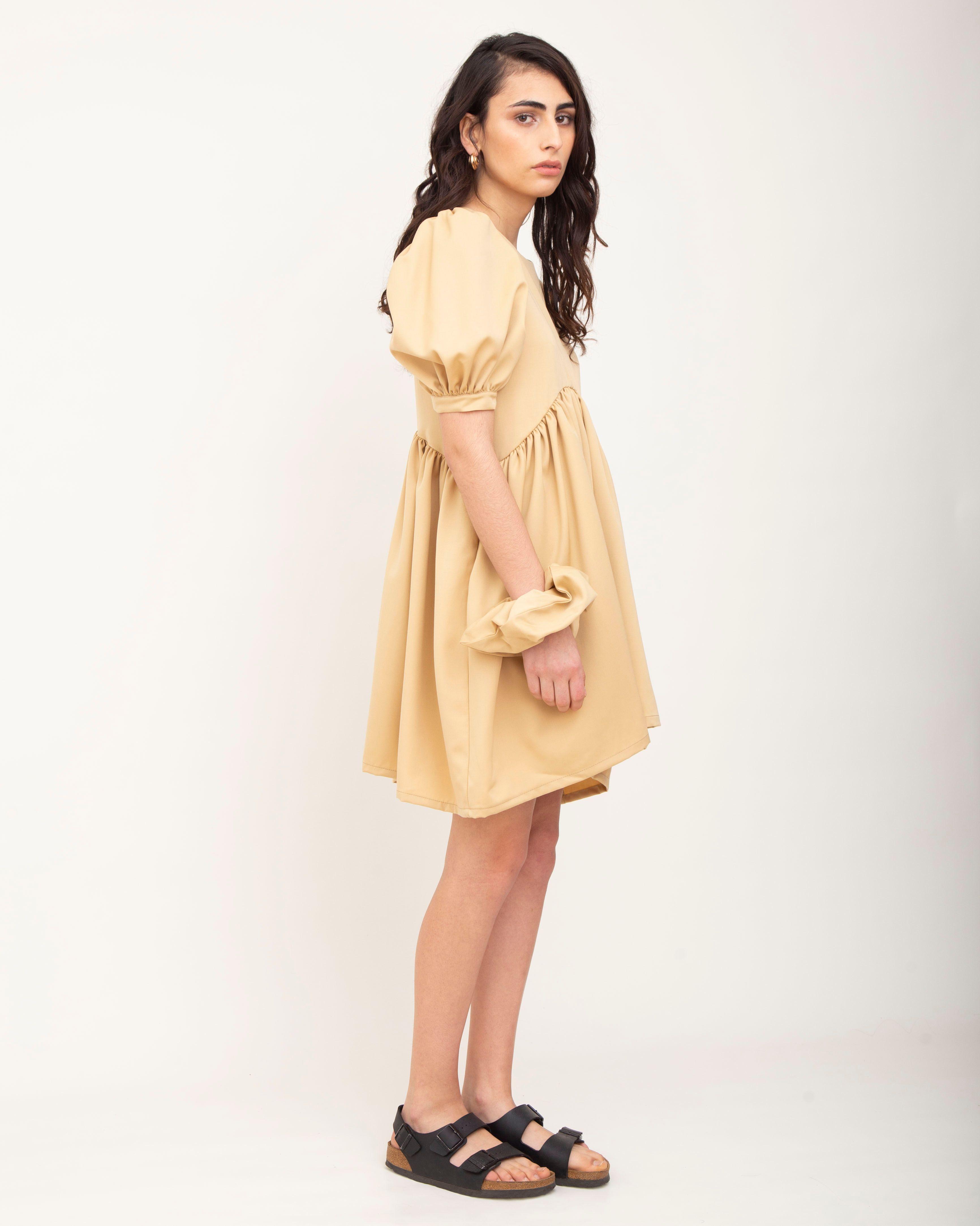 Puffy Dress Munay Sisters Short Beige-1