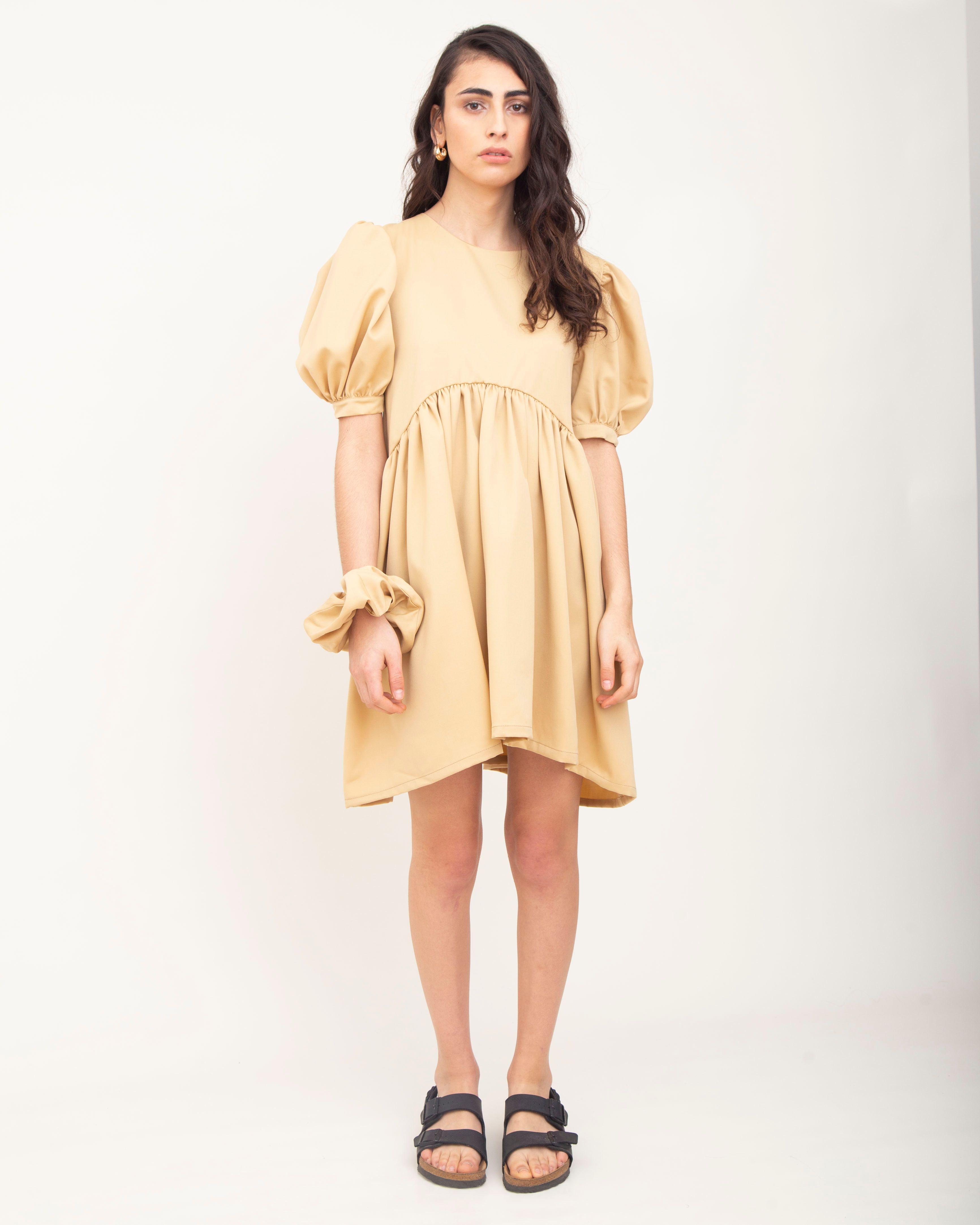 Puffy Dress Munay Sisters Short Beige-0