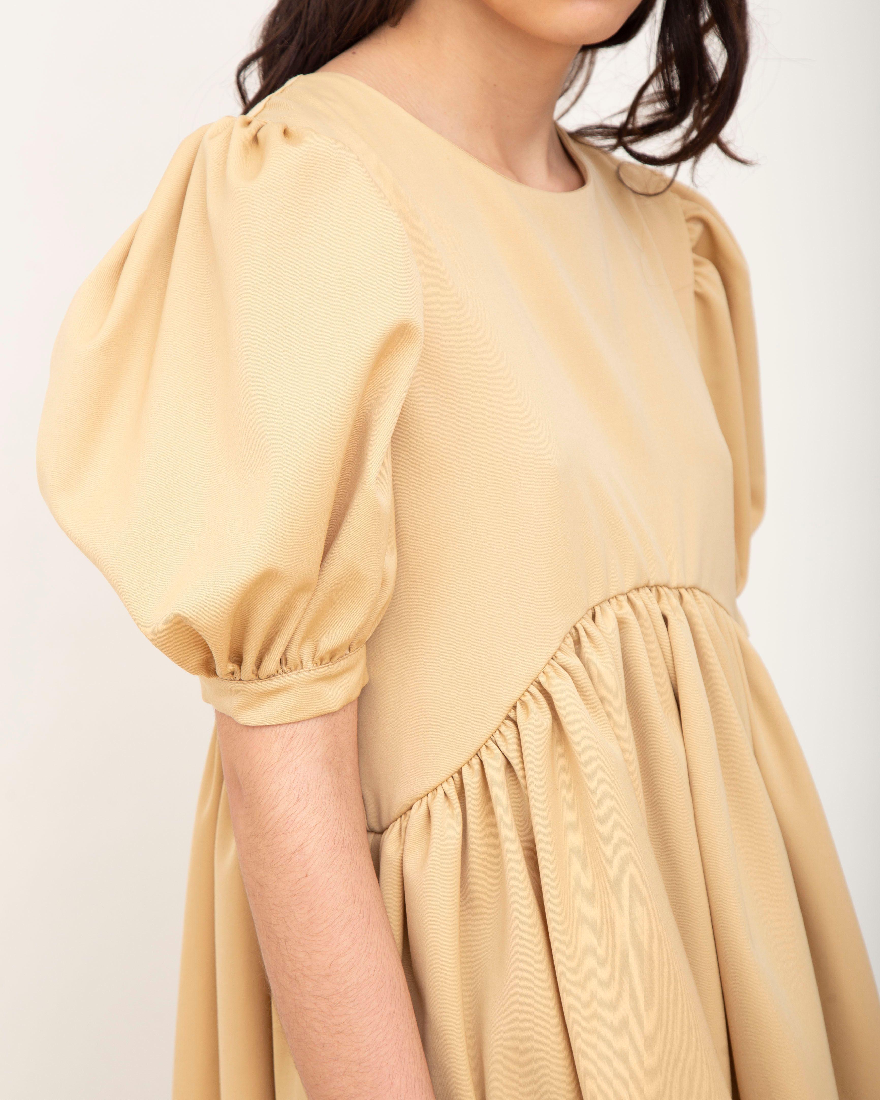Puffy Dress Munay Sisters Short Beige-3