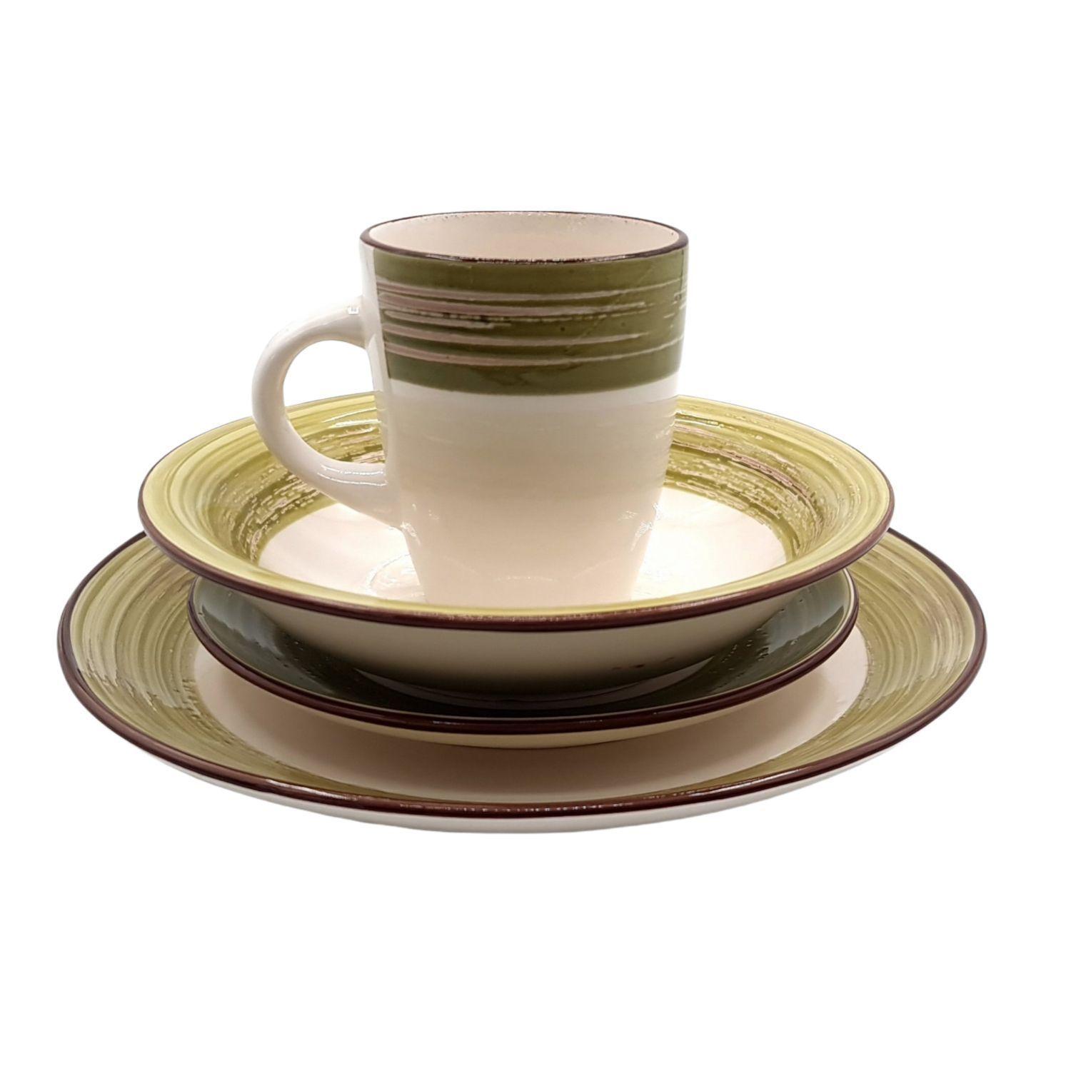 Juego De Loza Set 16 Pzas Vajillas Tazas Bowl-1