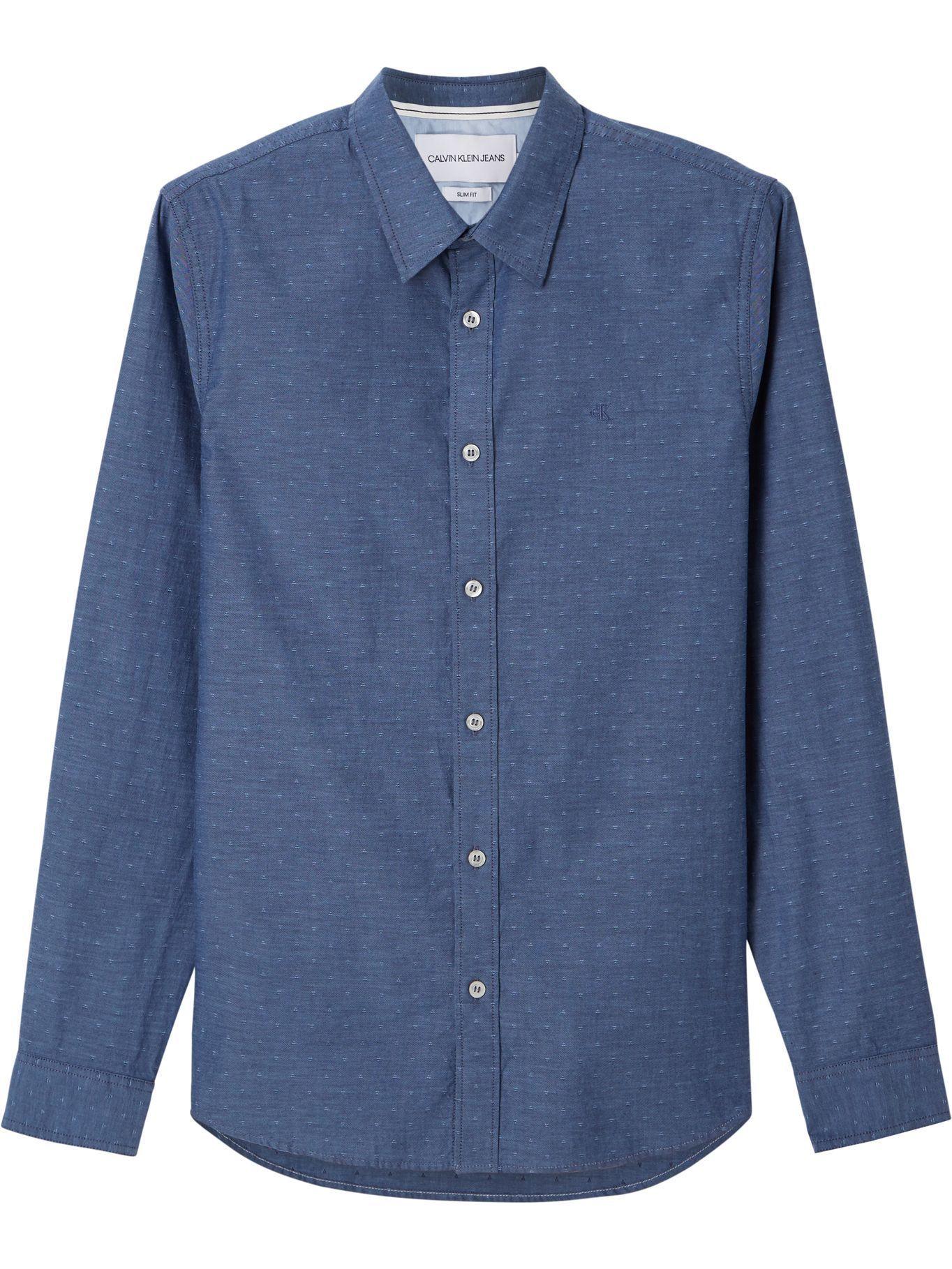 Camisa Washed Dobby Naval Blue Calvin Klein-0