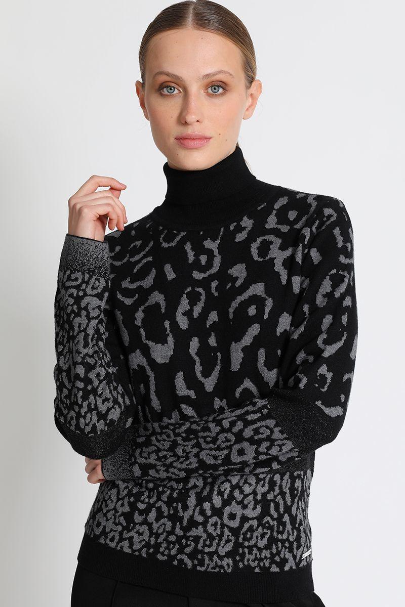 Jersey Tejido Cuello Alto Gris Liola-1