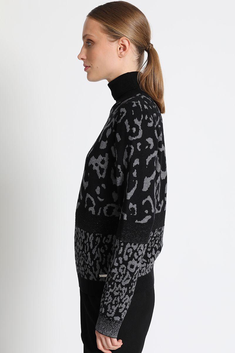 Jersey Tejido Cuello Alto Gris Liola-3