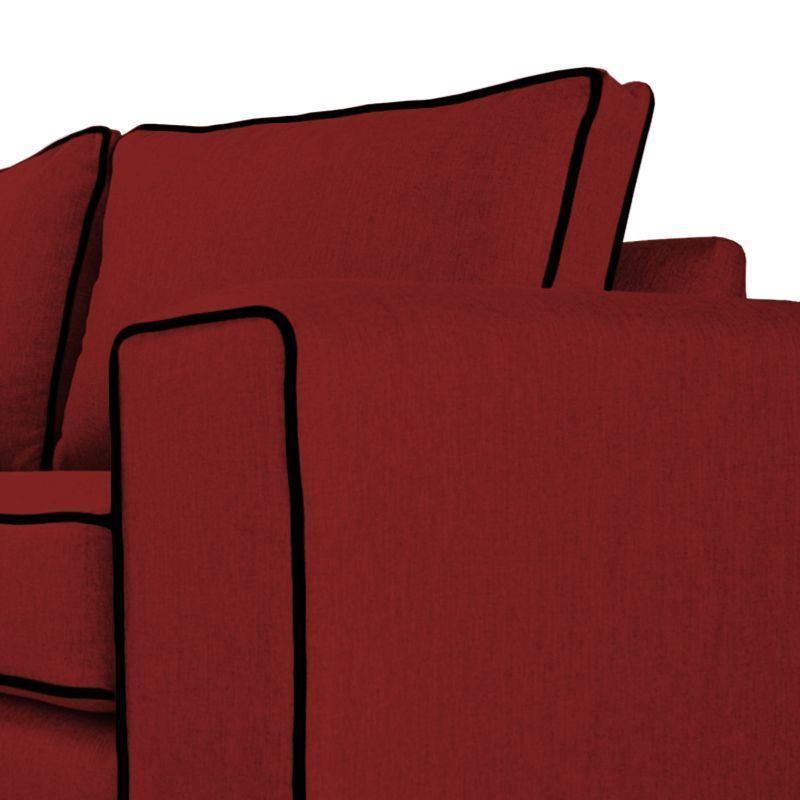 Sofá Gabro Chenille Tipo Lino Roja 3 Cuerpos-3
