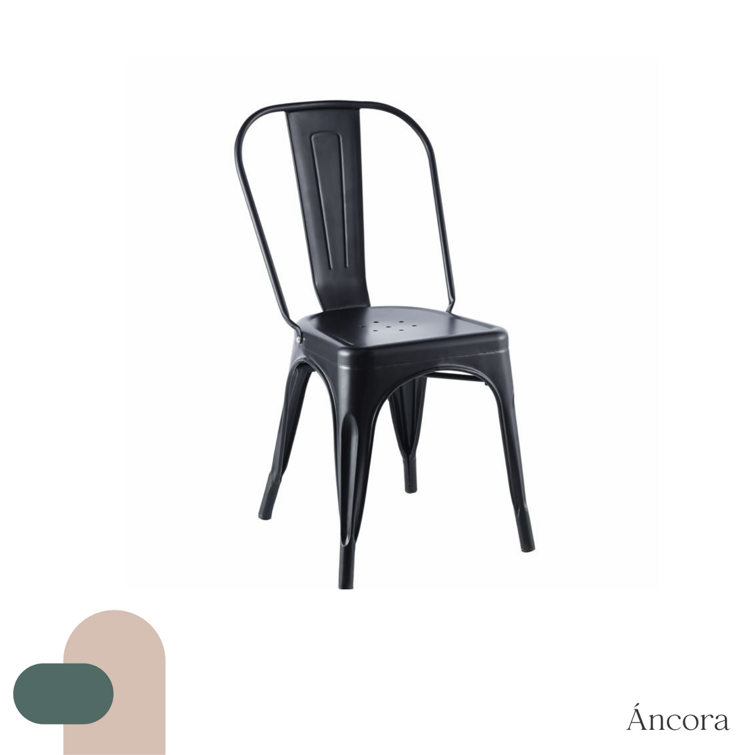 Set de 4 Sillas Tolix Negras para Comedor-2