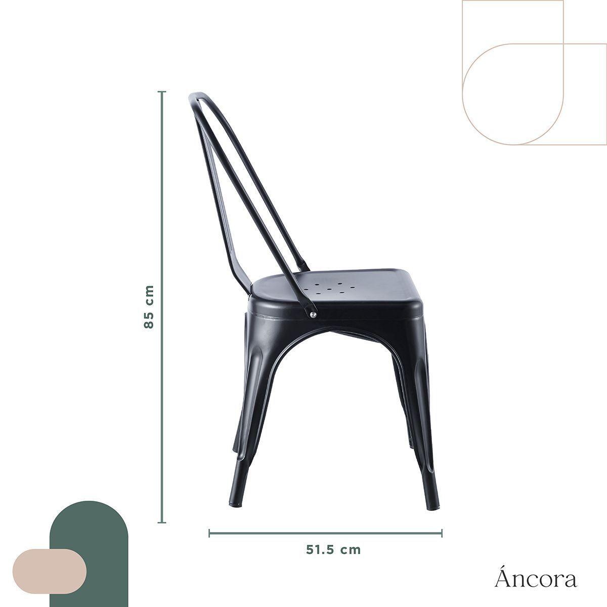 Set de 4 Sillas Tolix Negras para Comedor-7