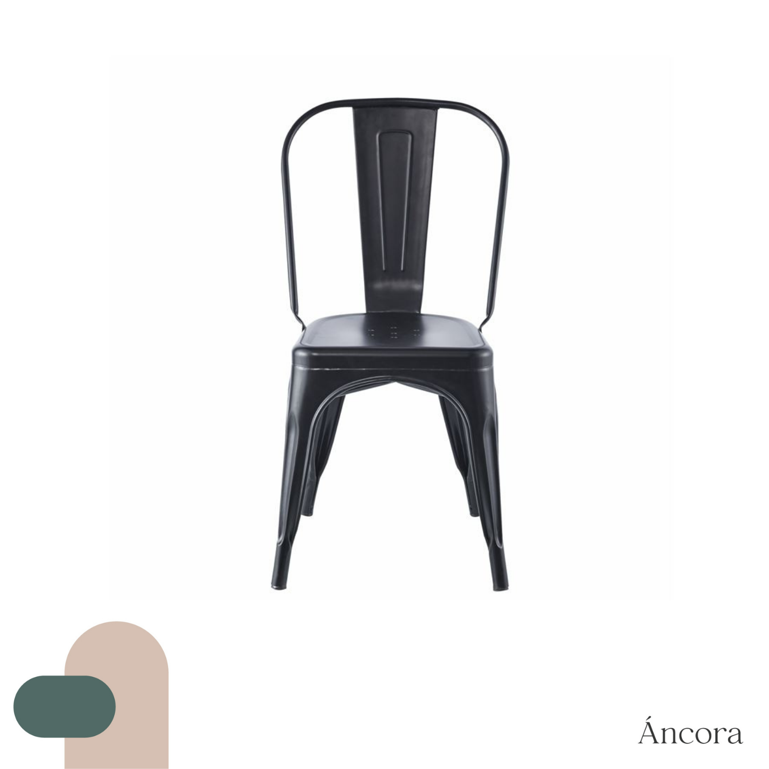 Set de 4 Sillas Tolix Negras para Comedor-1