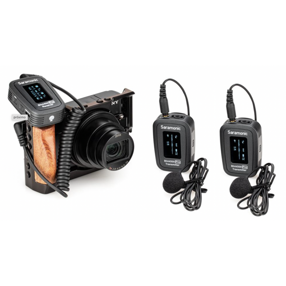 Microfono lavalier inalámbrico ULTRA PORTABLE UHF SARAMONIC BLINK500 PRO B2-1