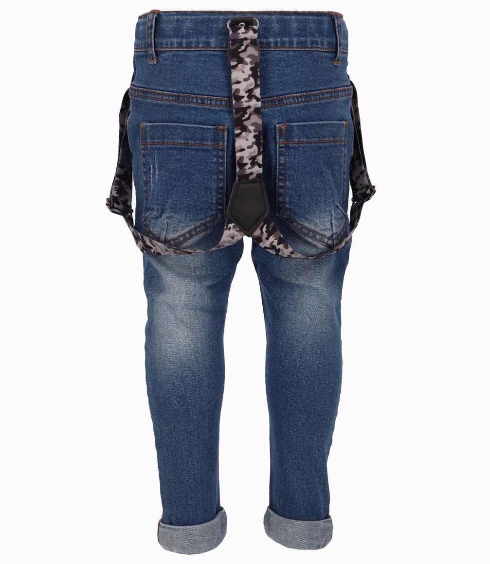 Jeans Con Suspensores Bebé Niño Denim Azul Black and Blue-2