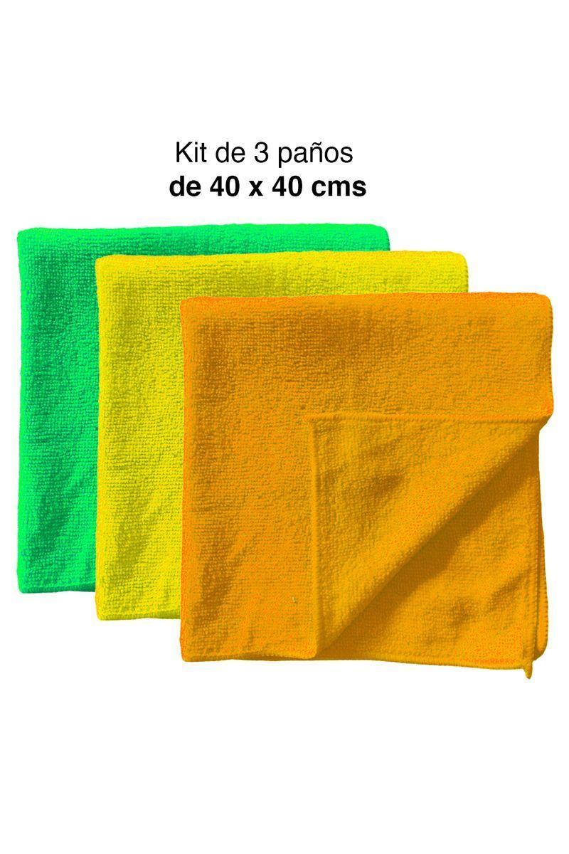 Paños microfibra limpieza 3 unidades 40 x 40 cms-2
