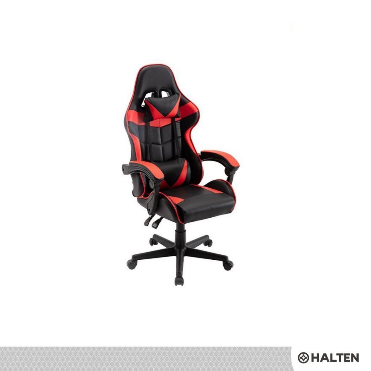 Silla de Escritorio Gamer Halten Ergonomica Negra y Roja-3