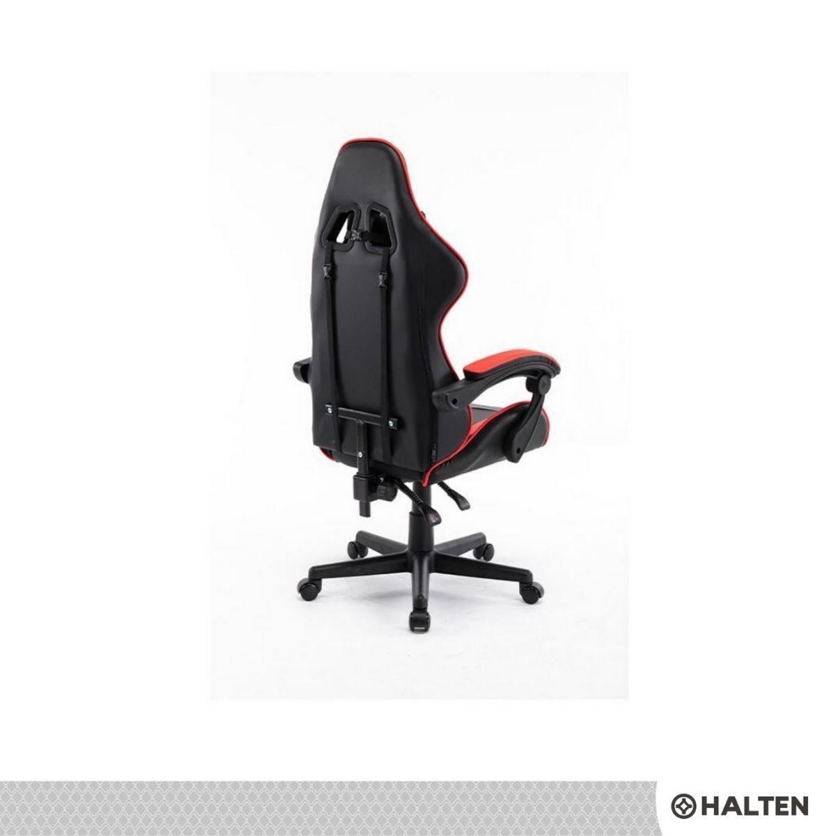 Silla de Escritorio Gamer Halten Ergonomica Negra y Roja-5