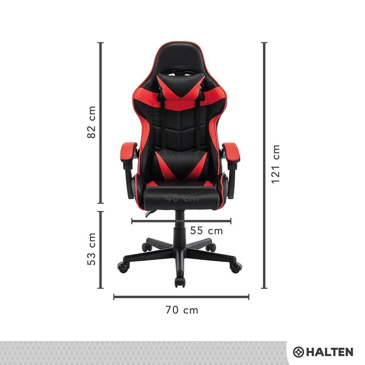 Silla de Escritorio Gamer Halten Ergonomica Negra y Roja-6