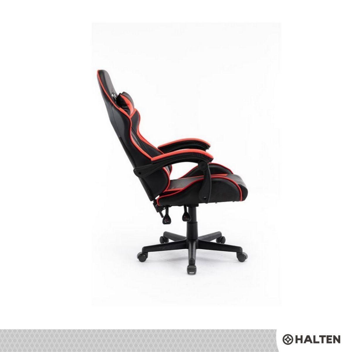 Silla de Escritorio Gamer Halten Ergonomica Negra y Roja-4