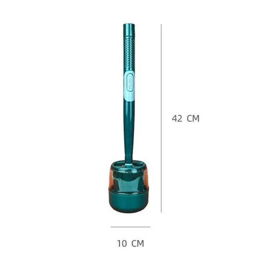 Cepillo Limpieza De Inodoro Con Dispensador De Jabón Verde-4