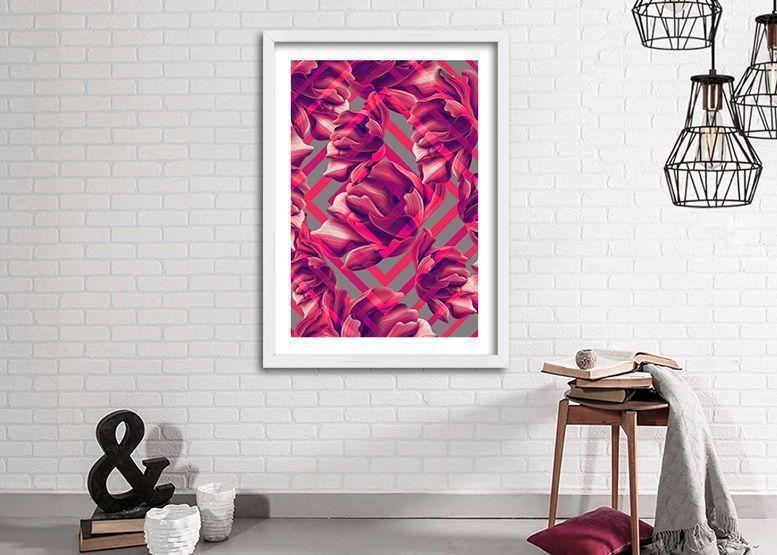 Cuadro 70x50 cm ilustración Diamante rosa-1