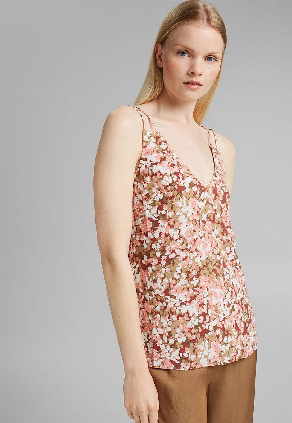 Blusa De Tirantes Con Estampado Esprit-0