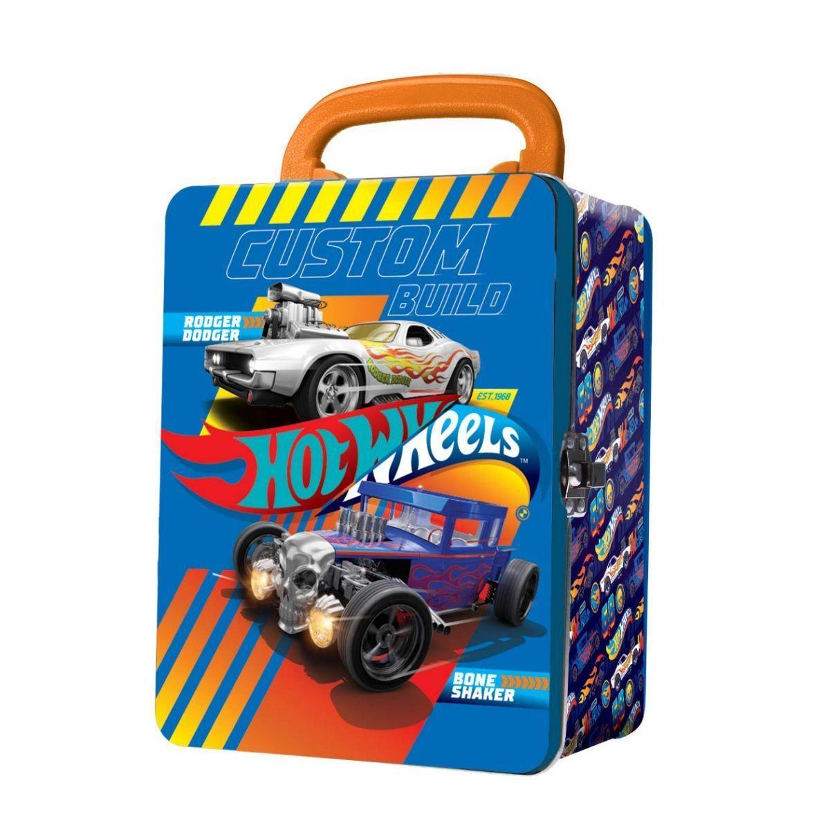 Caja Metalica Portautos Hot Wheels Surtido - Azul-0