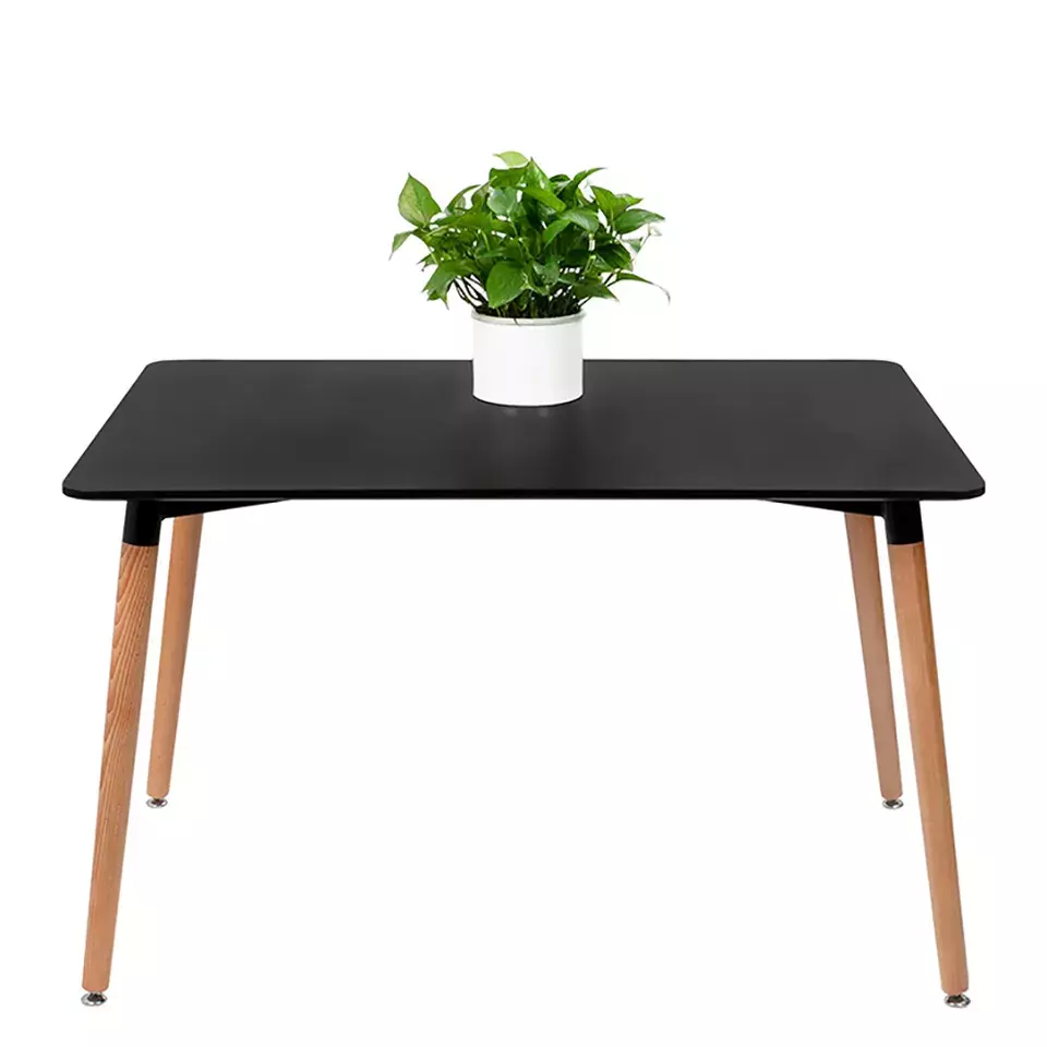 Mesa Rectangular Color Negro 120x80cm-1