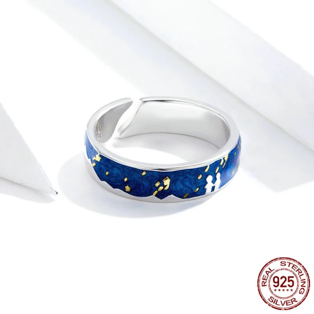 Anillo Van Gogh Ajustable Plata 925-1