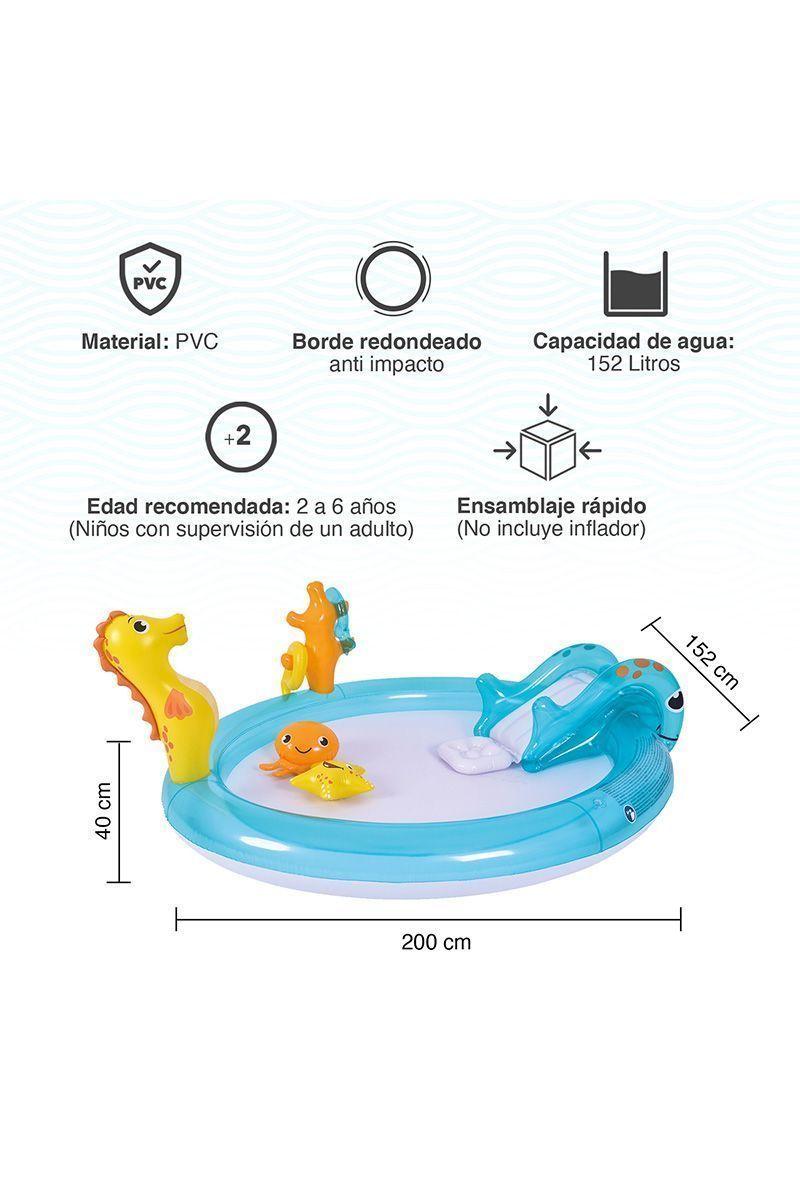 Piscina de Juegos 152 L 40x152x200 cm Celeste-2