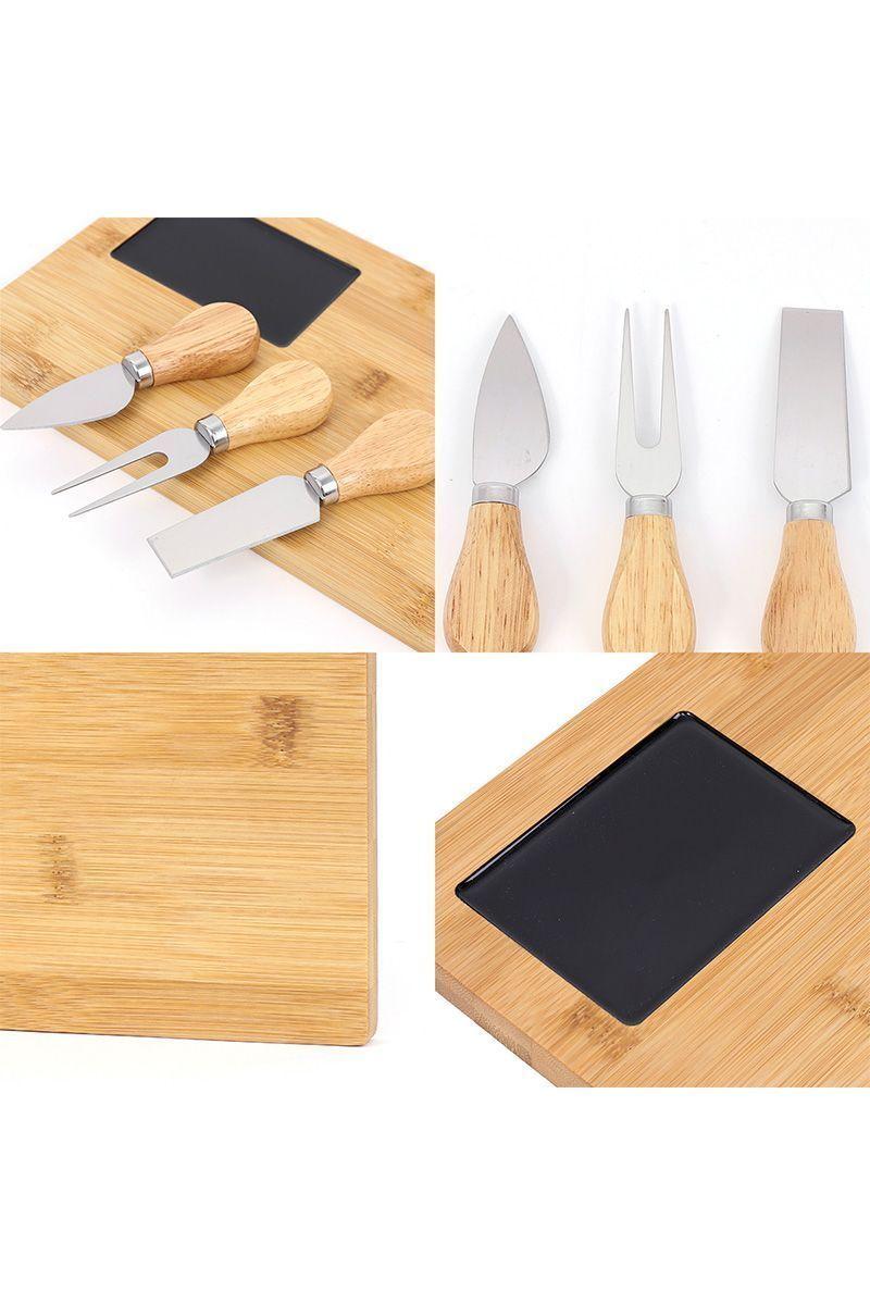 Tabla de Quesos Rectangular M con Utensilios Beige-4