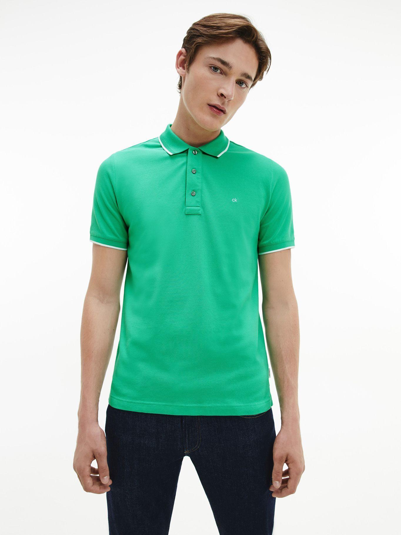Polo Stretch Tipping Verde Calvin Klein-6