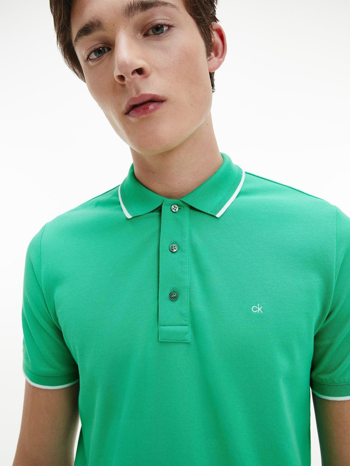 Polo Stretch Tipping Verde Calvin Klein-4