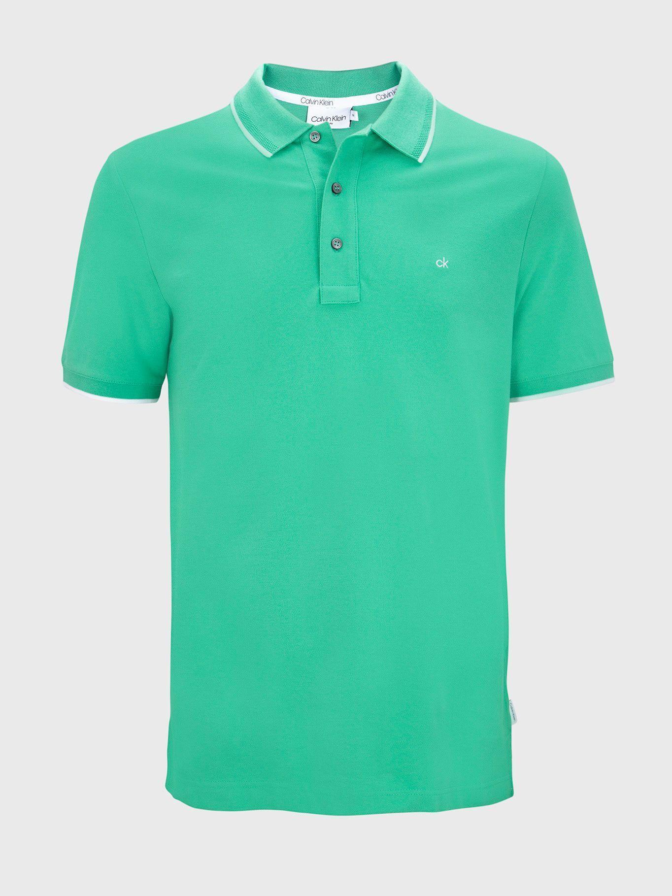 Polo Stretch Tipping Verde Calvin Klein-1
