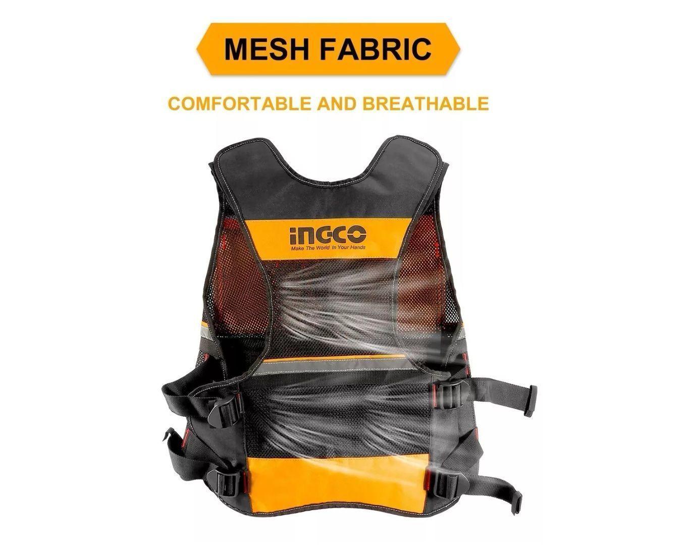 Chaleco Portaherramientas Industrial Ingco 7 Bolsillos Ajustable-4
