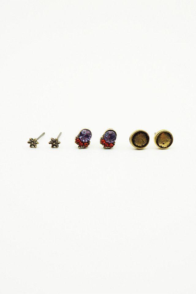 Set de Aros Lila Dorado Humana-0