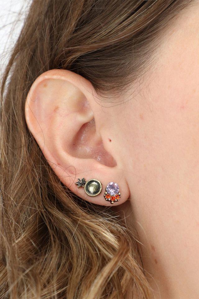 Set de Aros Lila Dorado Humana-1