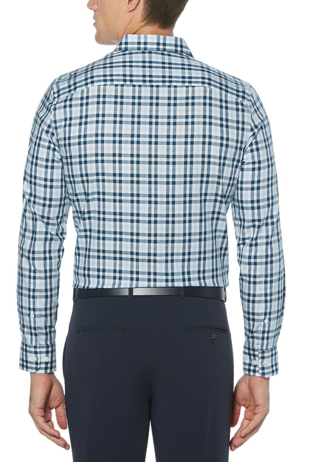 Camisa Cuadros Casual Celeste-1