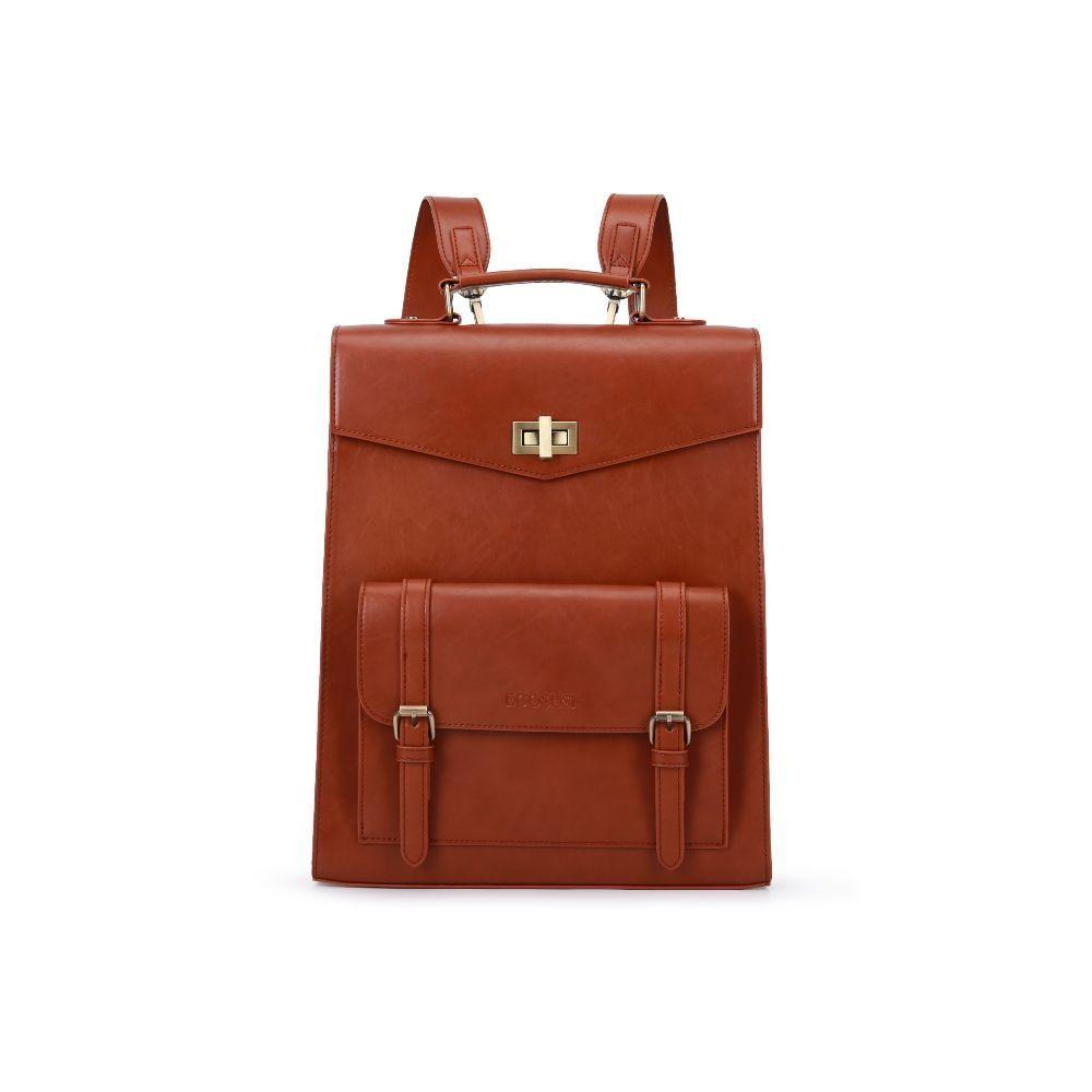 Ecosusi Mochila Vintage Daisy para Notebook 15,6" - Marrón-0