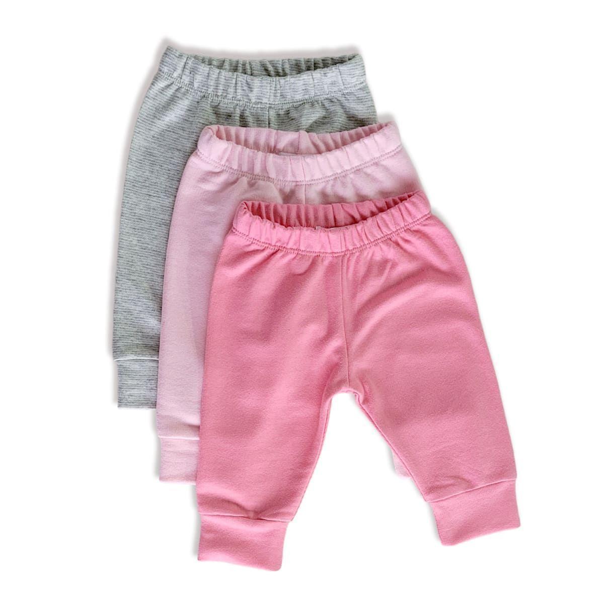 PACK X 3 BEBE PANTALONES NIÑA-0