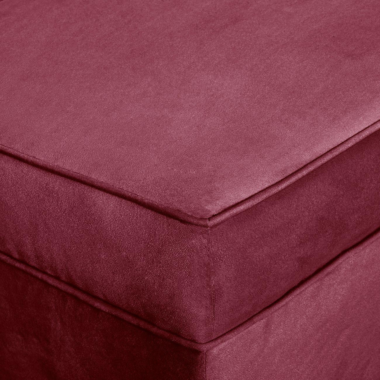 Banqueta Florencia Felpa Burdeo 100x45x42 cm-2
