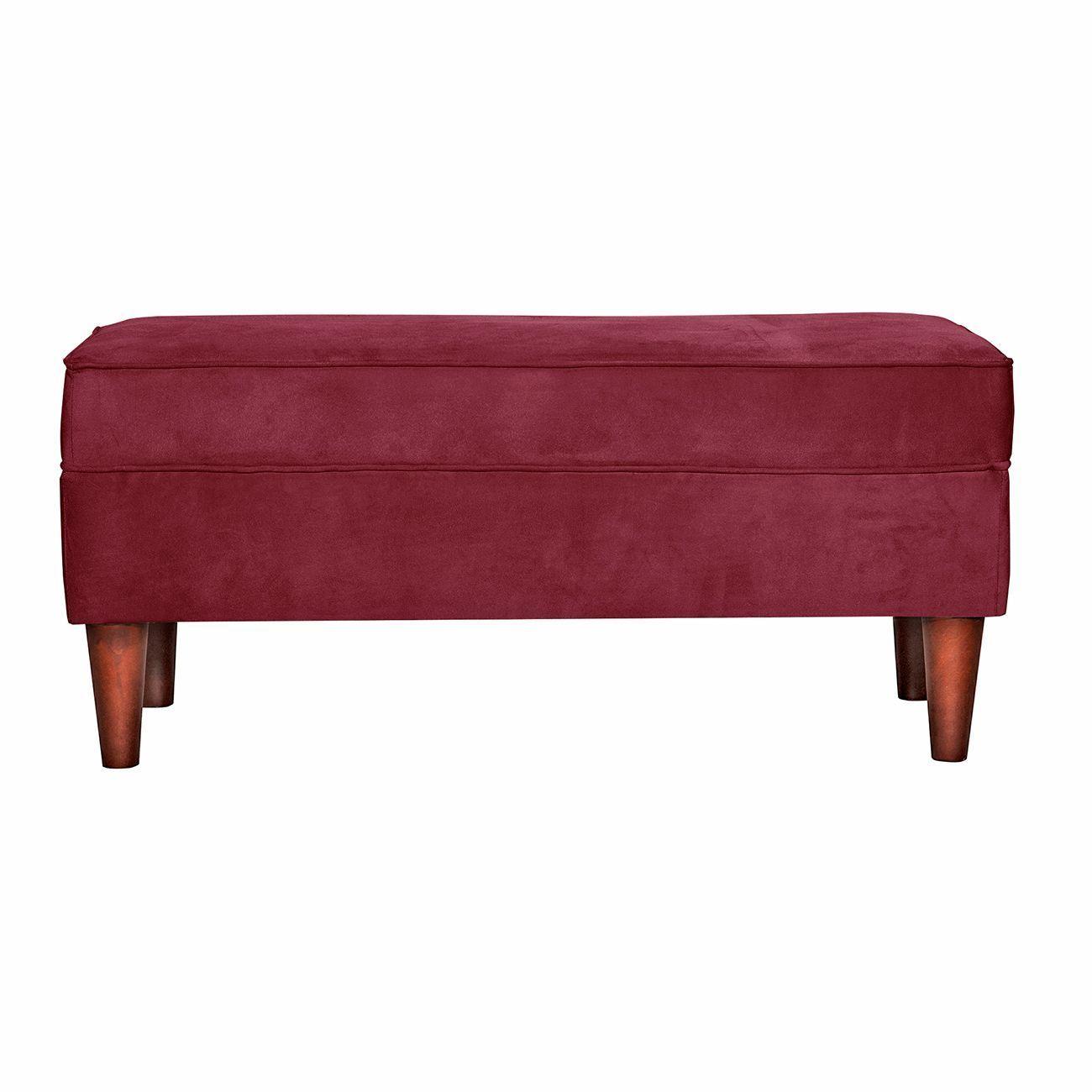 Banqueta Florencia Felpa Burdeo 100x45x42 cm-0
