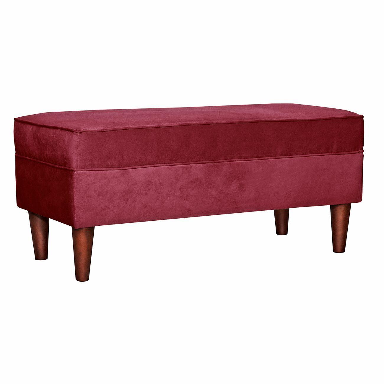 Banqueta Florencia Felpa Burdeo 100x45x42 cm-1
