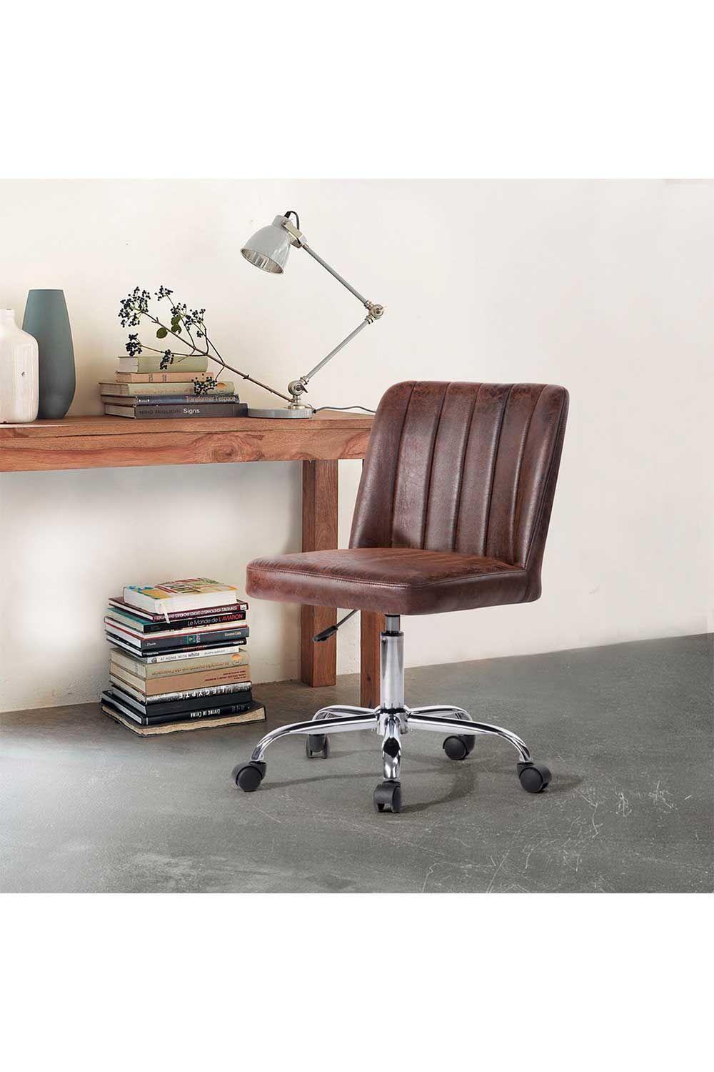Silla de Oficina Vintage PU - Café-5