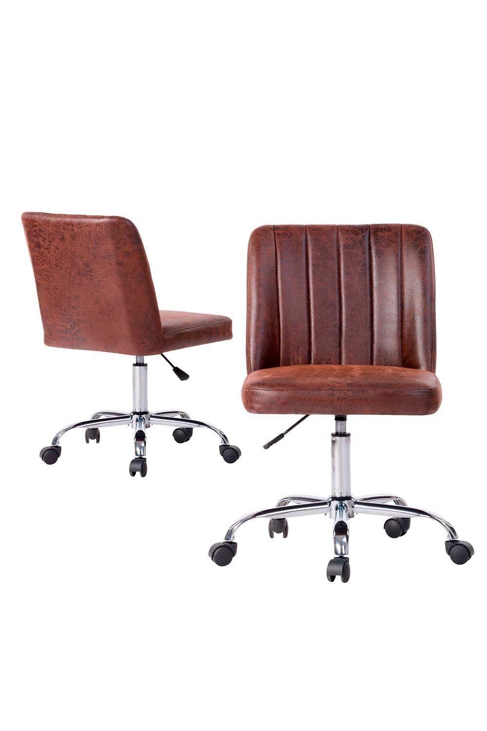 Silla de Oficina Vintage PU - Café-3