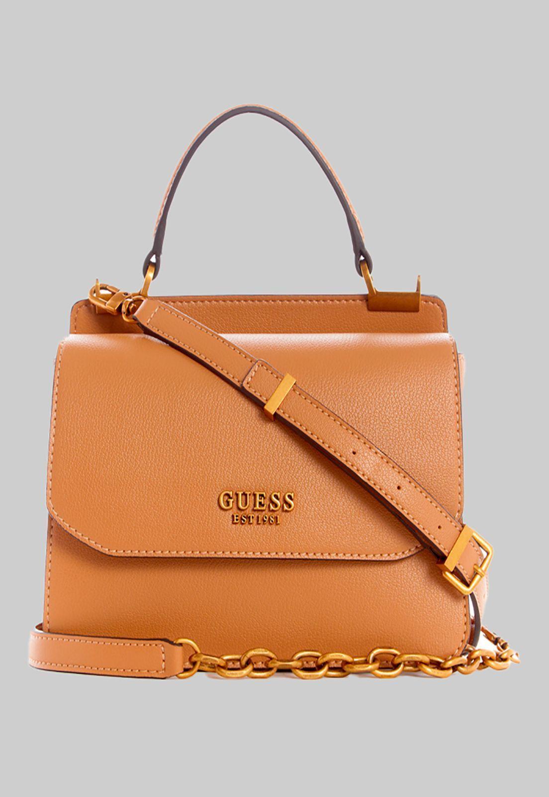 Cartera Kristle Top Handle Flap Car Café Guess-0