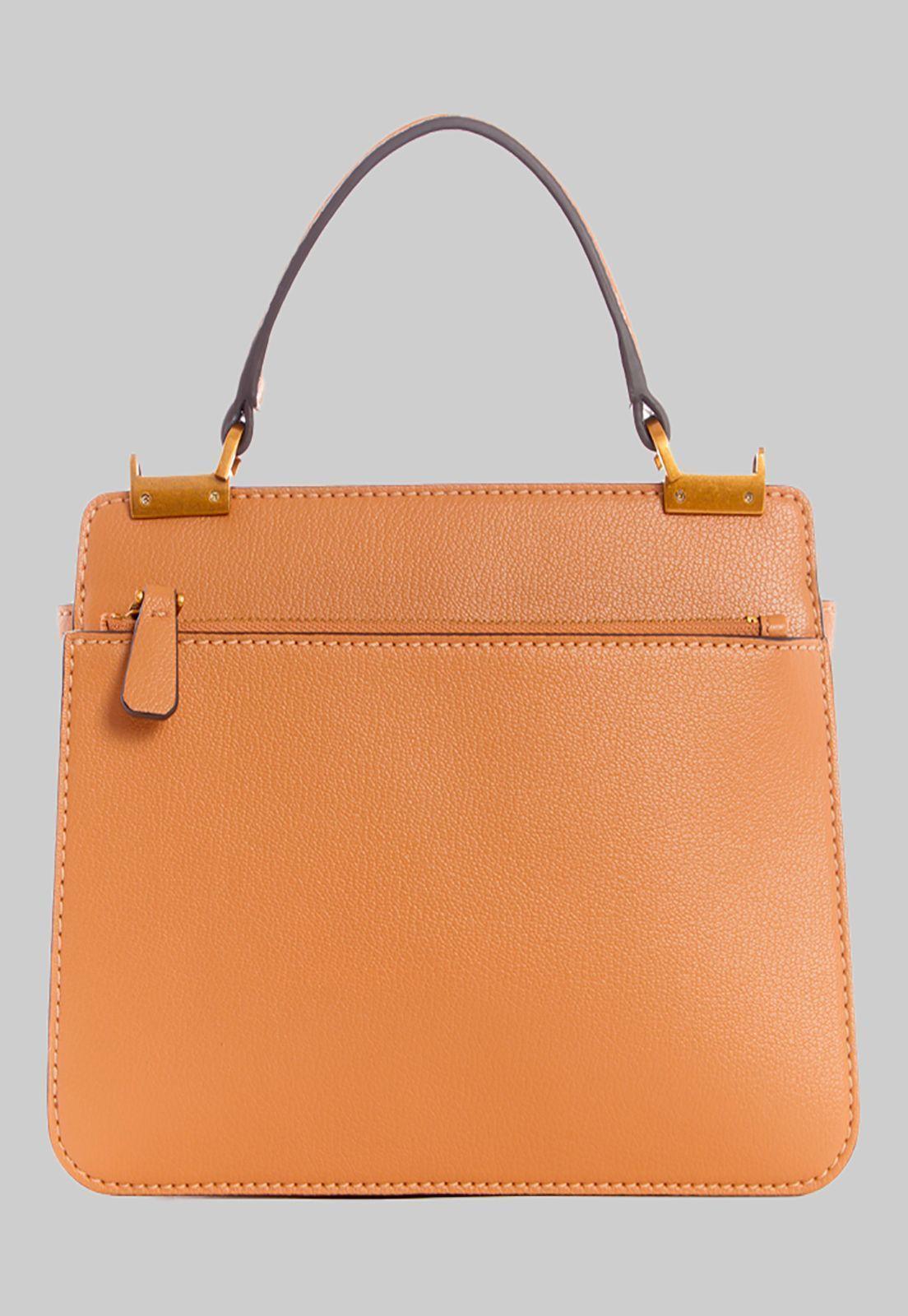 Cartera Kristle Top Handle Flap Car Café Guess-2