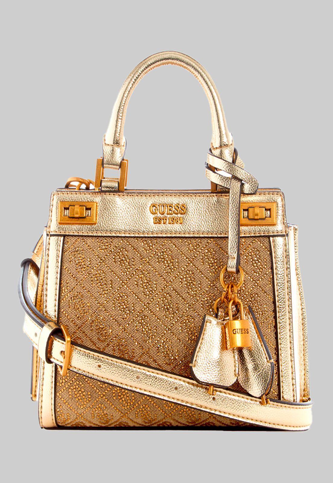 Mini Cartera Katey Mini Satchel Lte Café Guess-0